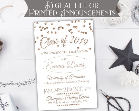 Graduation Announcement - College Graduation Invitation - High School Graduation - Graduation Party - Printable or Printed Cards Il_570xn