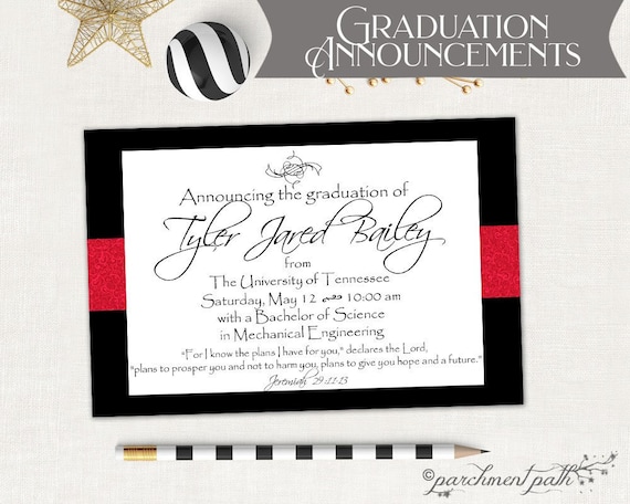 Graduation Announcement - Simple Swirls College Graduation Invitation - College or High School Graduation - Graduation Party - Printable Il_570xn