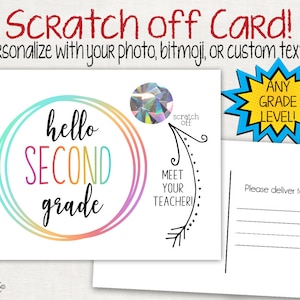 Scratch Off Postcard - Welcome Postcard for Students or Kids  - Note From Teacher - Back to School - School Cards - Meet the Teacher