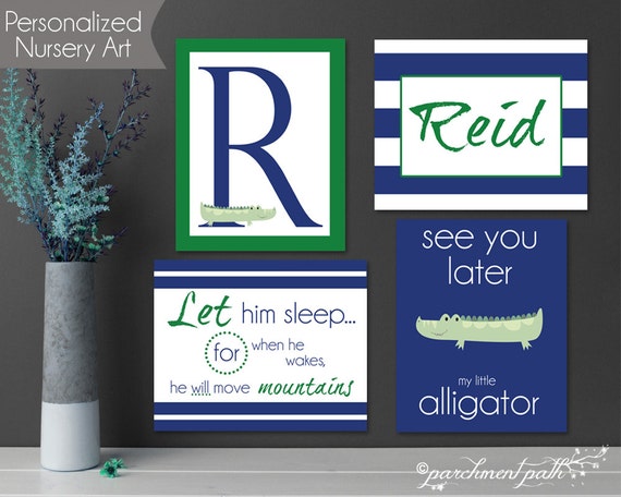 Alligator Wall Art Set Nursery Art Playroom Sign Baby Shower Gift Alligator Nursery See You Later Alligator Let Him Sleep Art By Parchment Path Catch My Party