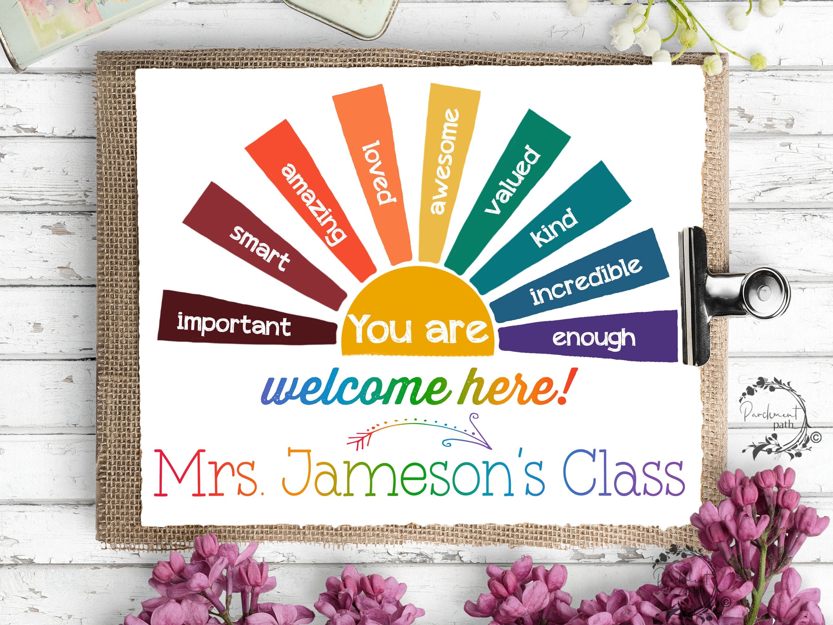 Teacher Sign Printable - Rainbow Classroom Poster - School Decor - You ...