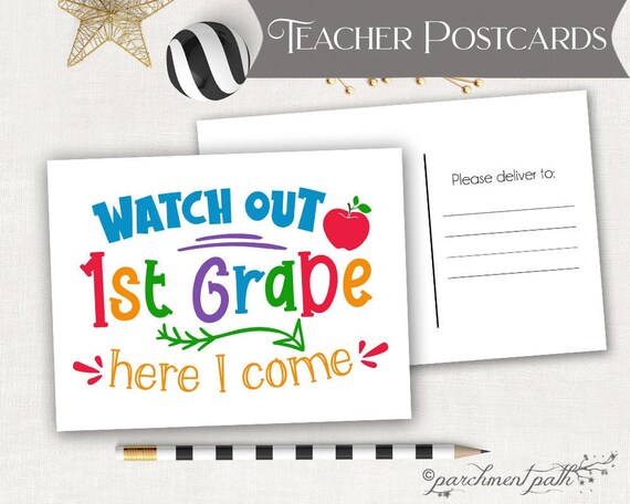 Happy Mail for Students - Postcard for Students - Note From Teacher - Happy Mail from Teacher - Distance Learning Teacher Postcards Il_570xn
