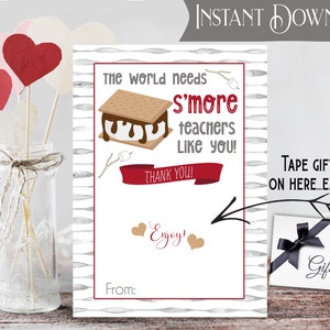 S'More Teacher Gift Card Holder INSTANT DOWNLOAD Teacher Gift Card Holder Printable Teacher Appreciation Gift image 1