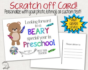 Bear Scratch Off Postcard – Personalized Teacher Note