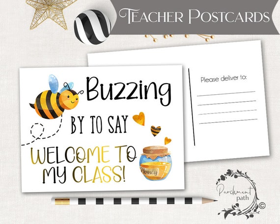 Welcome to My Class - Happy Mail for Students - Student Postcard - Note From Teacher - Distance Learning Teacher Postcards - Back to School Il_570xn