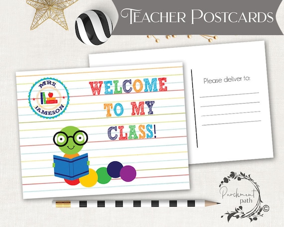 Welcome to My Class - Happy Mail for Students - Student Postcard - Note From Teacher - Distance Learning Teacher Postcards - Back to School Il_570xn