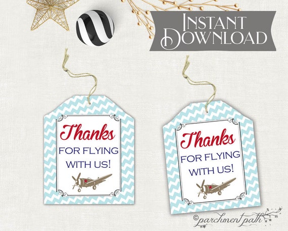 Airplane Favor Tags - Printable Favor Tags - Instant Download - Airplane Birthday - Airplane Baby Shower Il_570xn