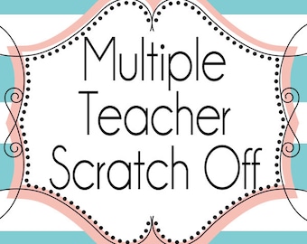 Multiple Teacher Add On Option for Scratch Off Teacher Postcards