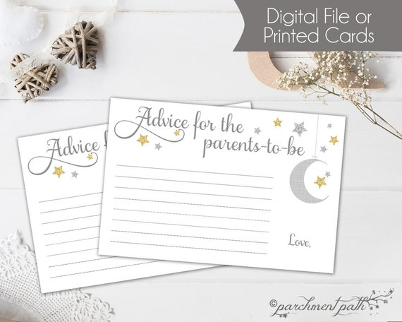 Twinkle Twinkle Little Star Advice for Parents to Be - Baby Shower Keepsake - Advice Cards - Gender Neutral Shower - Instant Download Il_570xn