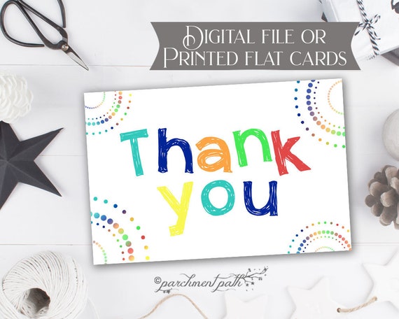 Thank You Cards - Baby Shower, Birthday Thank You - Child Thank You Cards - Printable Card or Printed Flat Cards Il_570xn