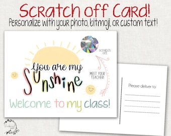 Scratch Off Postcard - Welcome Note From Teacher, Personalized