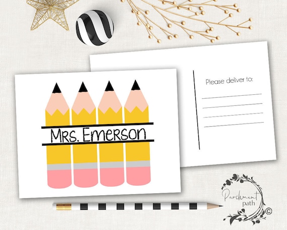 Teacher Cards - Happy Mail for Students - Student Postcard - Note From Teacher - Stationary - Back to School Il_570xn