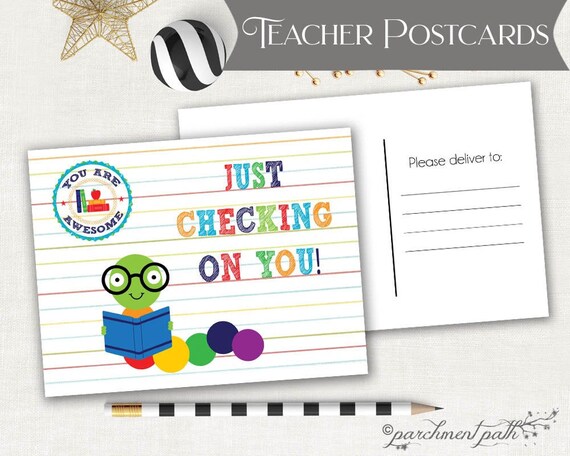 Postcard for Students - Note From Teacher - Happy Mail from Teacher - School Postcard - Teacher Postcards - Stationary Il_570xn