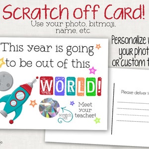 Scratch Off Postcard - Postcard for Students or Kids  - Note From Teacher - Back to School - School Cards - Meet the Teacher