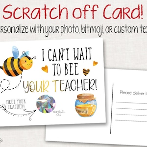 Bee Teacher Scratch Off Postcard - Personalized Welcome Card