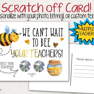 Scratch Off Postcard - Welcome Postcard for Students or Kids  - Bee Note From Teacher - Back to School - School Cards - Meet the Teacher