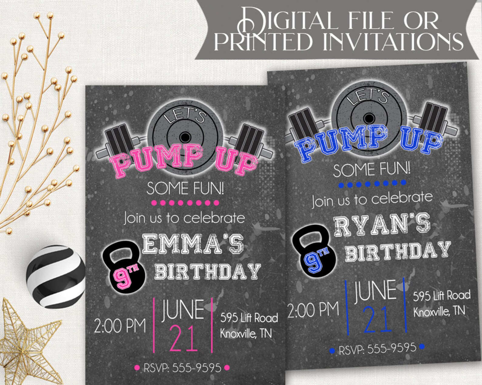Weight Lifting Birthday Invitation Work Out Party Fitness Etsy