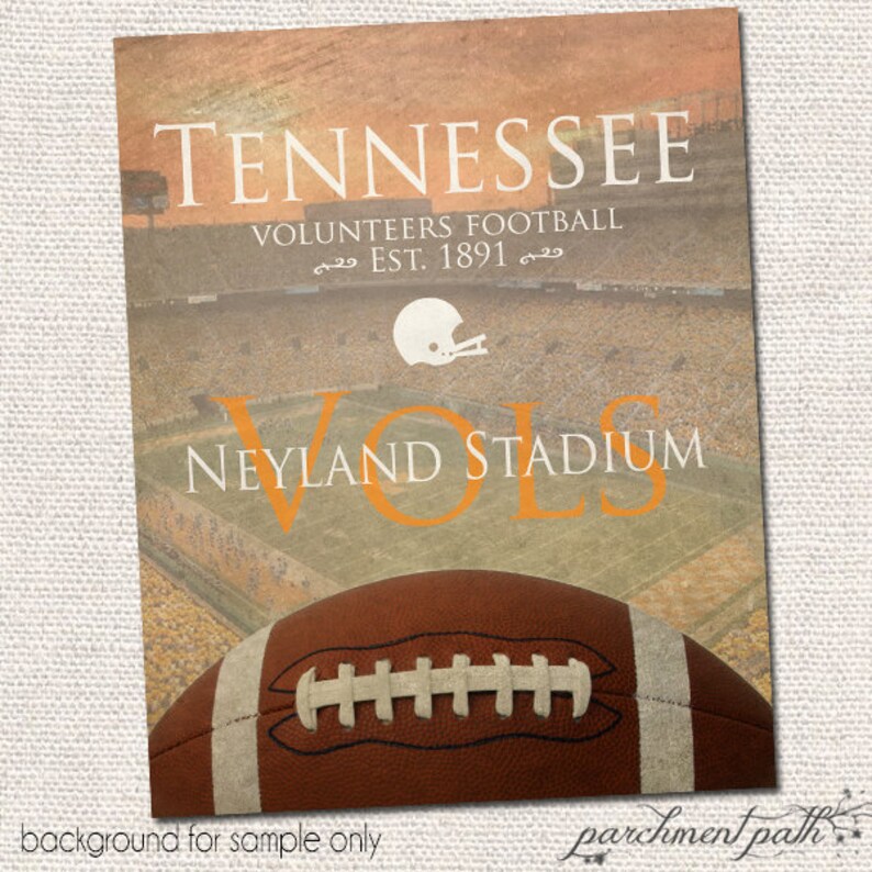 Tennessee Volunteers Football Wall Art Vols Printable Etsy