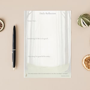 Dagelijks reflectiedagboek | Afdrukbare welzijnsprompts | Zelfzorgplanner | | Mindful bosdagboek | Directe pdf-download