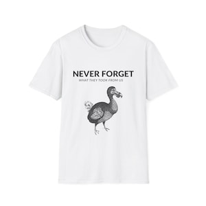 Vergeet nooit de illustratie van de dodo T-shirt | Extinct Bird Conservation-T-shirt