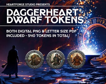 540 Dwarf Tokens for Daggerheart – PNG & Printable PDF