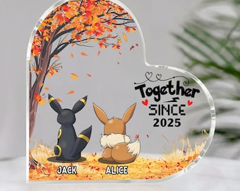 Benutzerdefinierte Poke Kirschblüte, personalisierte Acrylplakette, Jahrestag Valentinsgeschenk, Poke Paar, Geschenk für Freund, Freundgeschenk