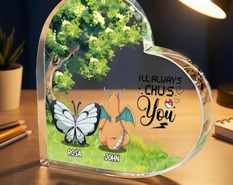 Personalisierte Poke Charakter Acryl Plaque, benutzerdefinierte Poke Paar Porträt, Jahrestag Valentinstag Geschenk für Freund, Paare Dekor