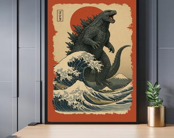 Japanese Godzilla Movie Poster A3/A2/A1 Print - Etsy