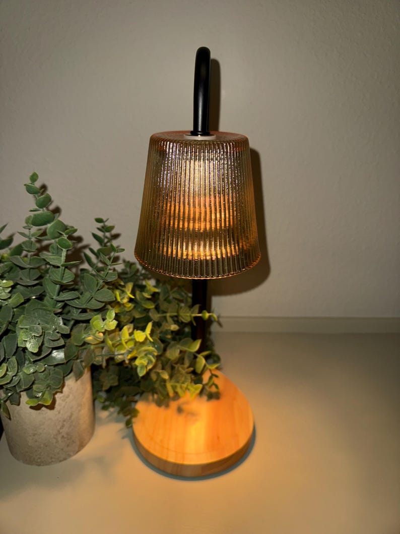 Amber Glass Candle Warmer LAMP includes dimmer + timer! So pretty!