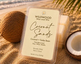 Sunkissed Coconut Wax Melts 6 Pack | Creamy Coconut + Santal Fragrance | Wickless Cubes for Warmers