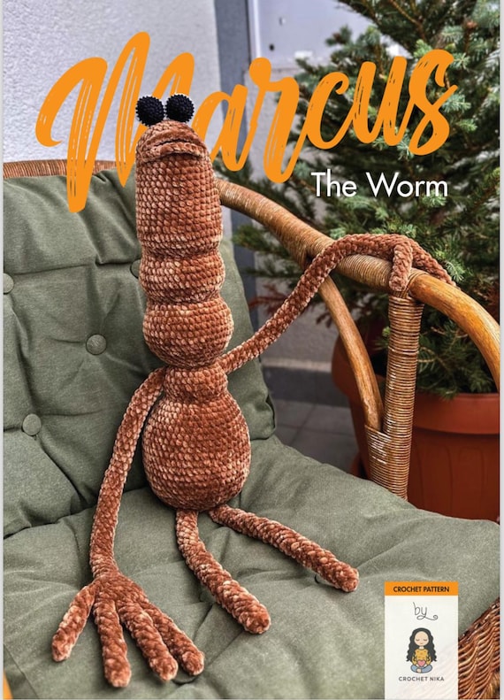 Marcus the Worm Crochet Pattern: Amigurumi Toy (PDF Digital Download)