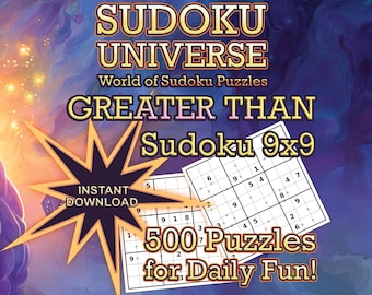 Greater Than Sudoku Book - 500 Printable Puzzles | 9x9 Inequality Variant + Solutions | Easy-Expert