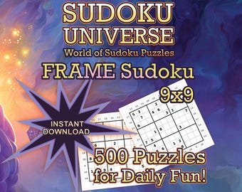 Książka Sudoku Frame – 500 łamigłówek do druku | Wariant sumy zewnętrznej 9x9 + rozwiązania