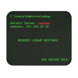 Retro Terminal Mouse Pad | Reverse Lookup Restored | Sysadmin Desk Setup | CRT Command Line Gaming Mousepad | IT Network Engineer Gift