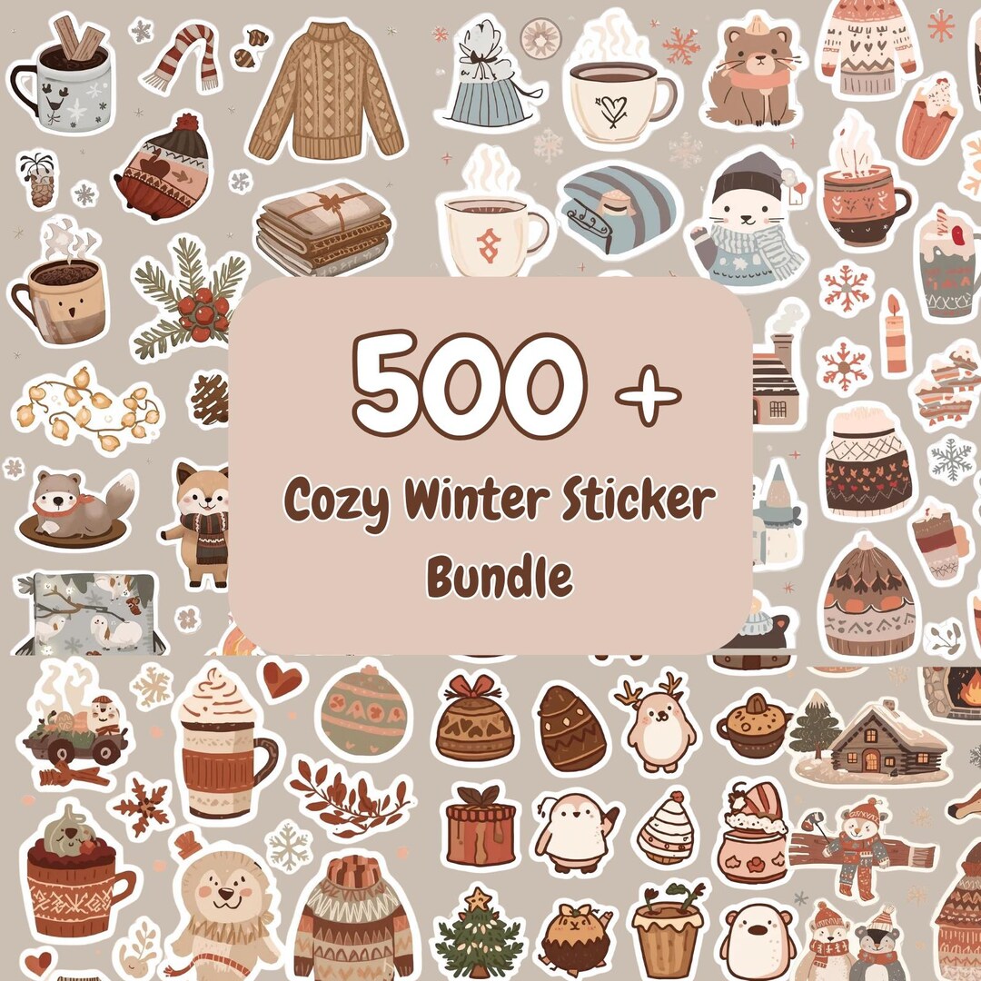 Cozy Winter Stickers Bundle 500+ - Etsy
