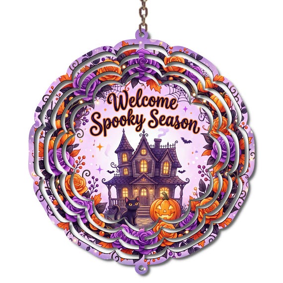 Pink Halloween Ghost Wind Spinner, Cute Spooky Season Decor, Girly Halloween Outdoor Decoration, Pumpkin Porch Patio Garden Decor