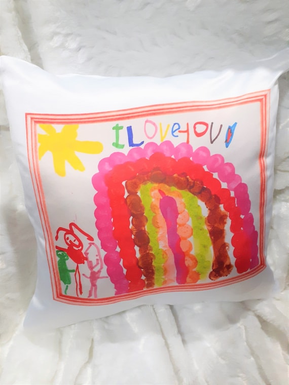 Child's Art Pillow, Mothers Day, Mom Gift