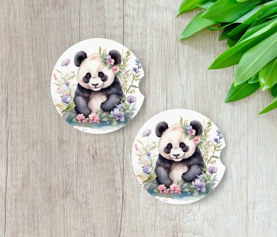 Panda Car Coasters, Wildlife Coasters, Birthday, Daughter Gift