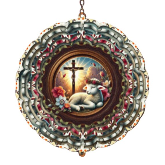 Lamb of God Wind Spinner, Spring Decor, Easter, Pastor Gift