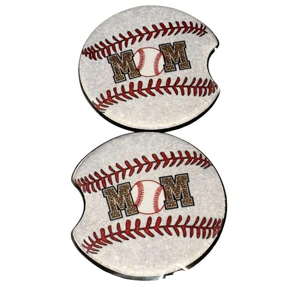 Baseball Mom Car Coasters, Christmas, Mom Gift