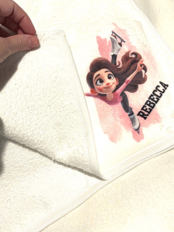 Personalized Figure Skater Towel - Custom Hair & Ethnicity Options - Skating Gear for Drying Skates in Style