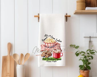 Christmas Kitchen Towel, Christmas Movie Night, Mom Gift