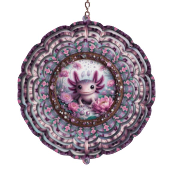 Axolotl Wind Spinner, Axolotl Gift, Spring Decor, Summer Decor, Birthday, Daughter Gift