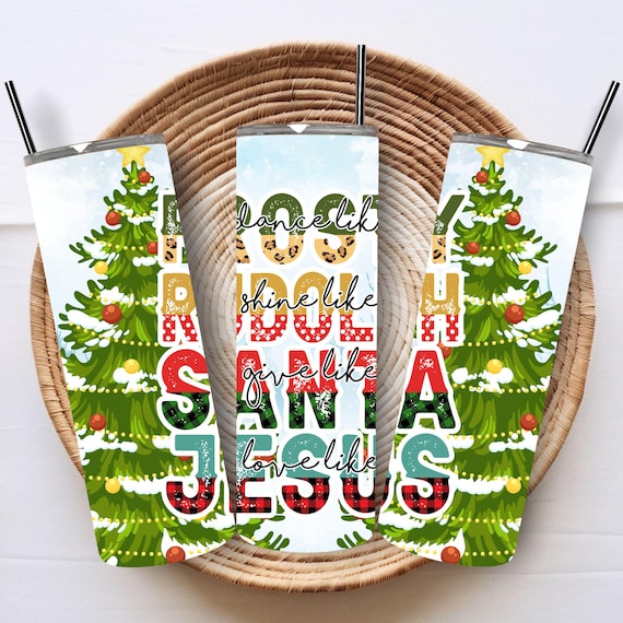 Frosty, Santa, Jesus 20 oz Tumbler, Christmas, Friend Gift