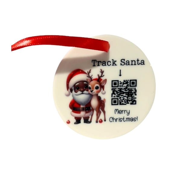 African American Santa Ornament, Christmas, Kids Gift