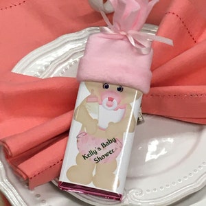 Baby Shower Favors. special Hershey bars with handmade hats. Super cute for baby shower image 1