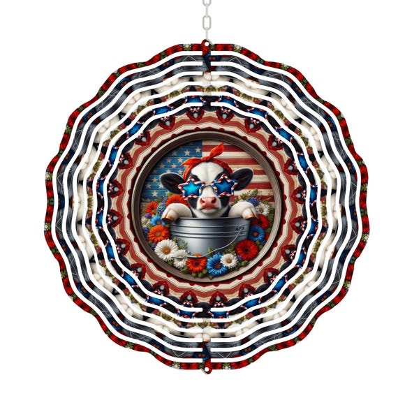 4th of July Wind Spinner, Patriotic Wind Spinner, Independence Day, Mom Gift