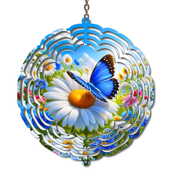 Blue Butterfly Wind Spinner – 10 Inch Spring Garden & Memorial Decor