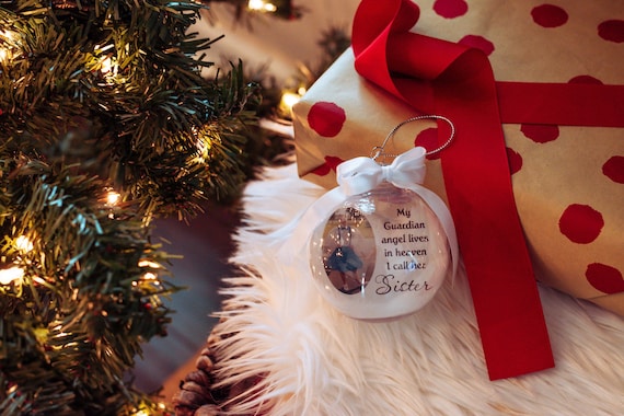 Personalized Memorial Ornament, Loss of Sister, Christmas, Gift for Friend