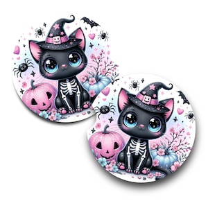 Halloween Car Coasters, Halloween Decor, Car Accessories, Halloween, Friend Gift
